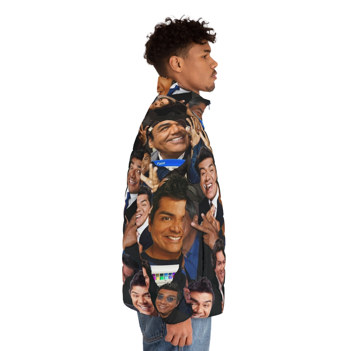 George Lopez 3.0 Puffer Jacket with Vaporwave and Windows XP inspired graphics - men side right