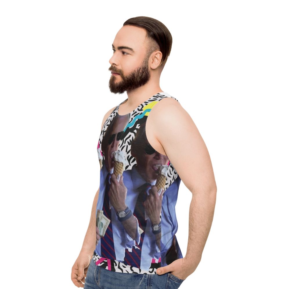 Biden Vaporwave 90s Aesthetic Unisex Tank Top - men side