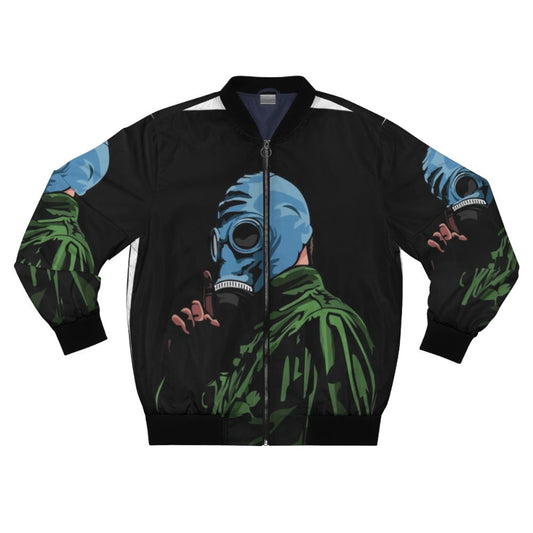 Dead Man's Shoes comic style illustration bomber jacket featuring graphic design