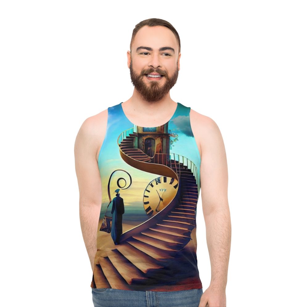 Unisex tank top featuring surrealist art by Salvador Dali - men