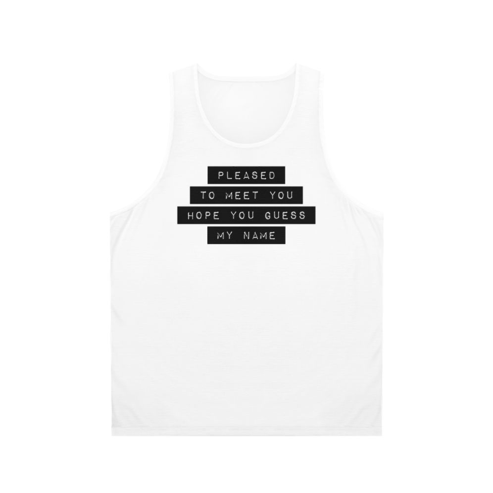 Pleased to Meet You Unisex Tank Top - Classic 80s Devil Stones Vinyl Graphic