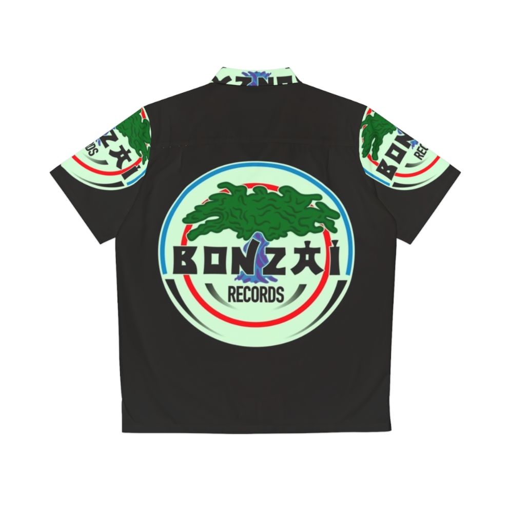 Bonzai Records vintage Hawaiian shirt with electronic music, techno, and rave references - Back