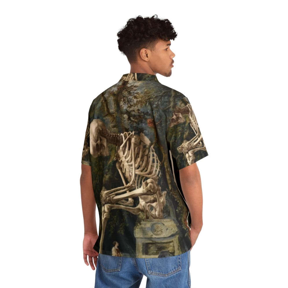 Surreal Hawaiian shirt with skull and skeleton collage - People Back