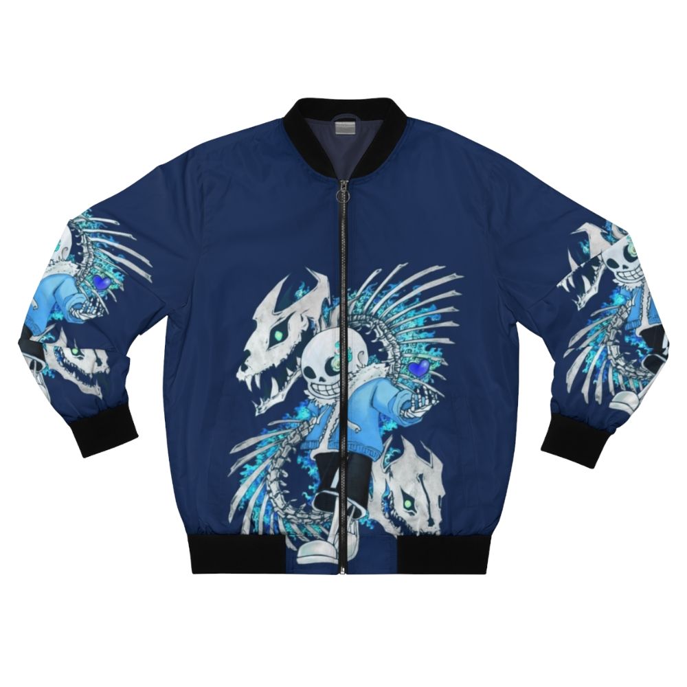 Undertale Sans Skeleton Bomber Jacket with bones and attack design