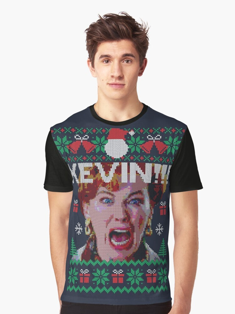 "KEVIN!!! Graphic T-Shirt featuring a retro design from the classic 90s movie Home Alone" - Men