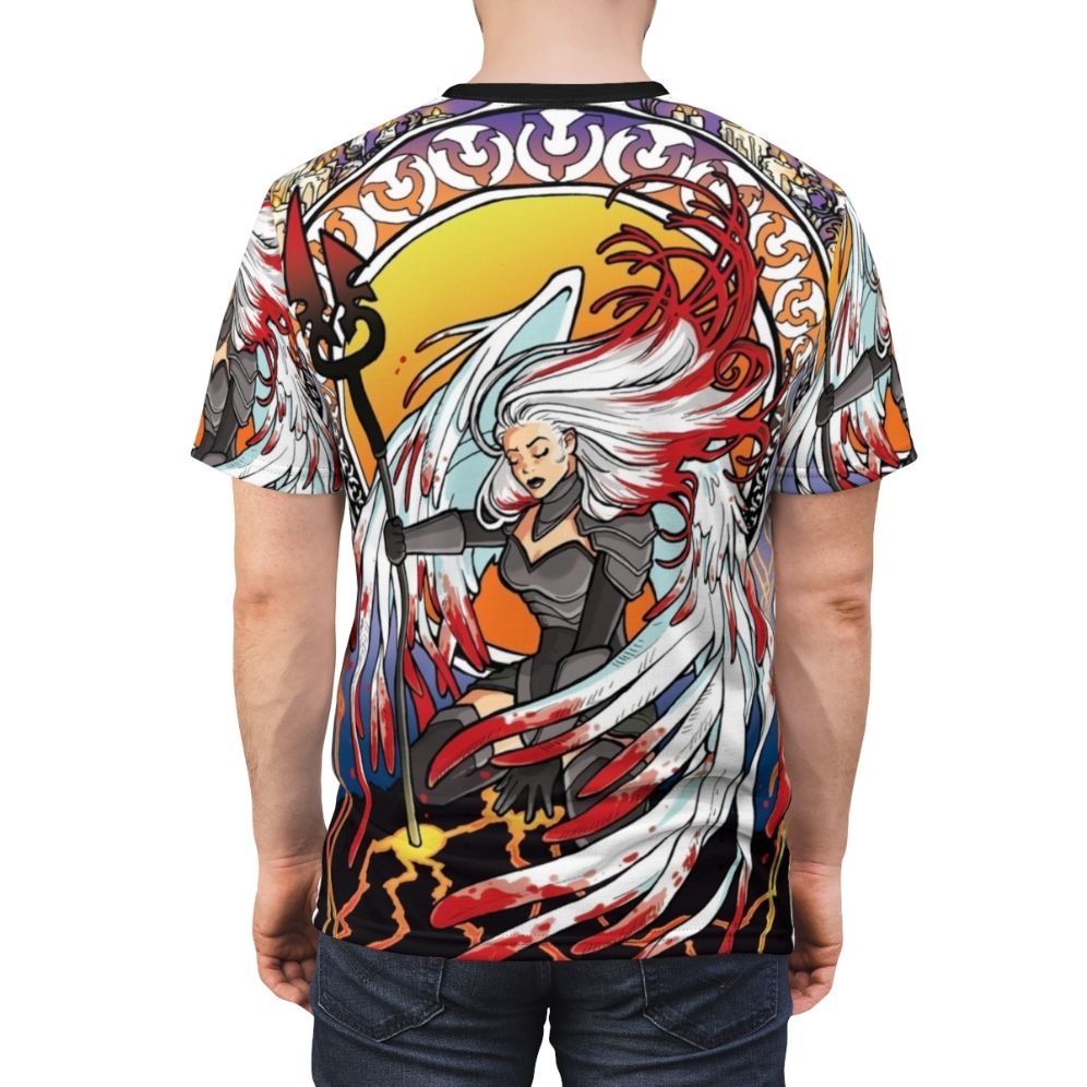 Archangel warrior design fantasy art t-shirt - men back