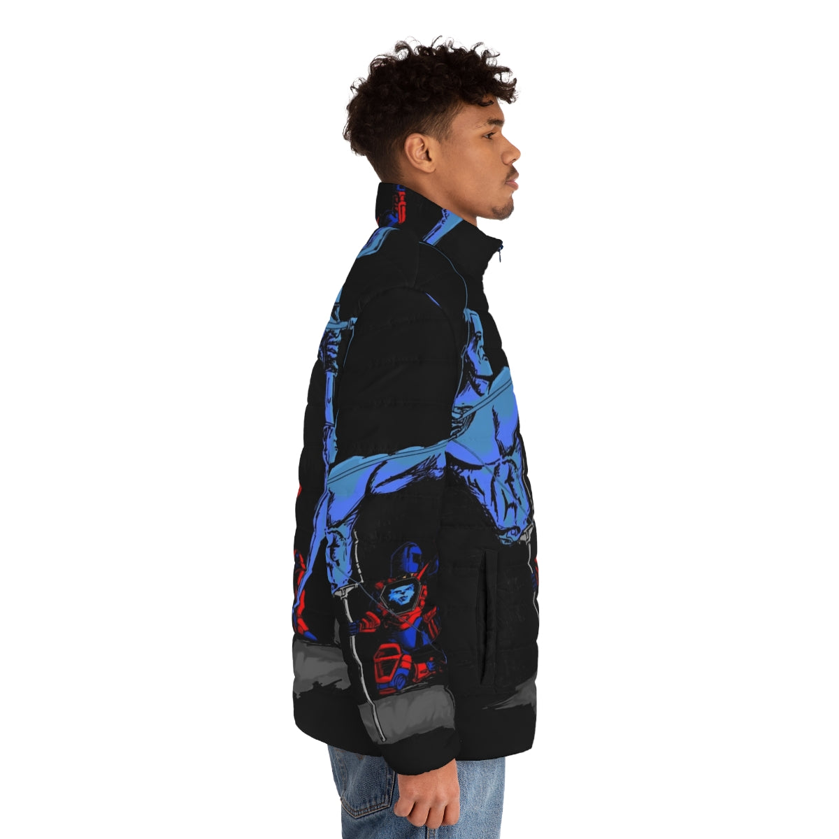 Cryotec Visionary's Puffer Jacket with Three Suns Graphic - men side right