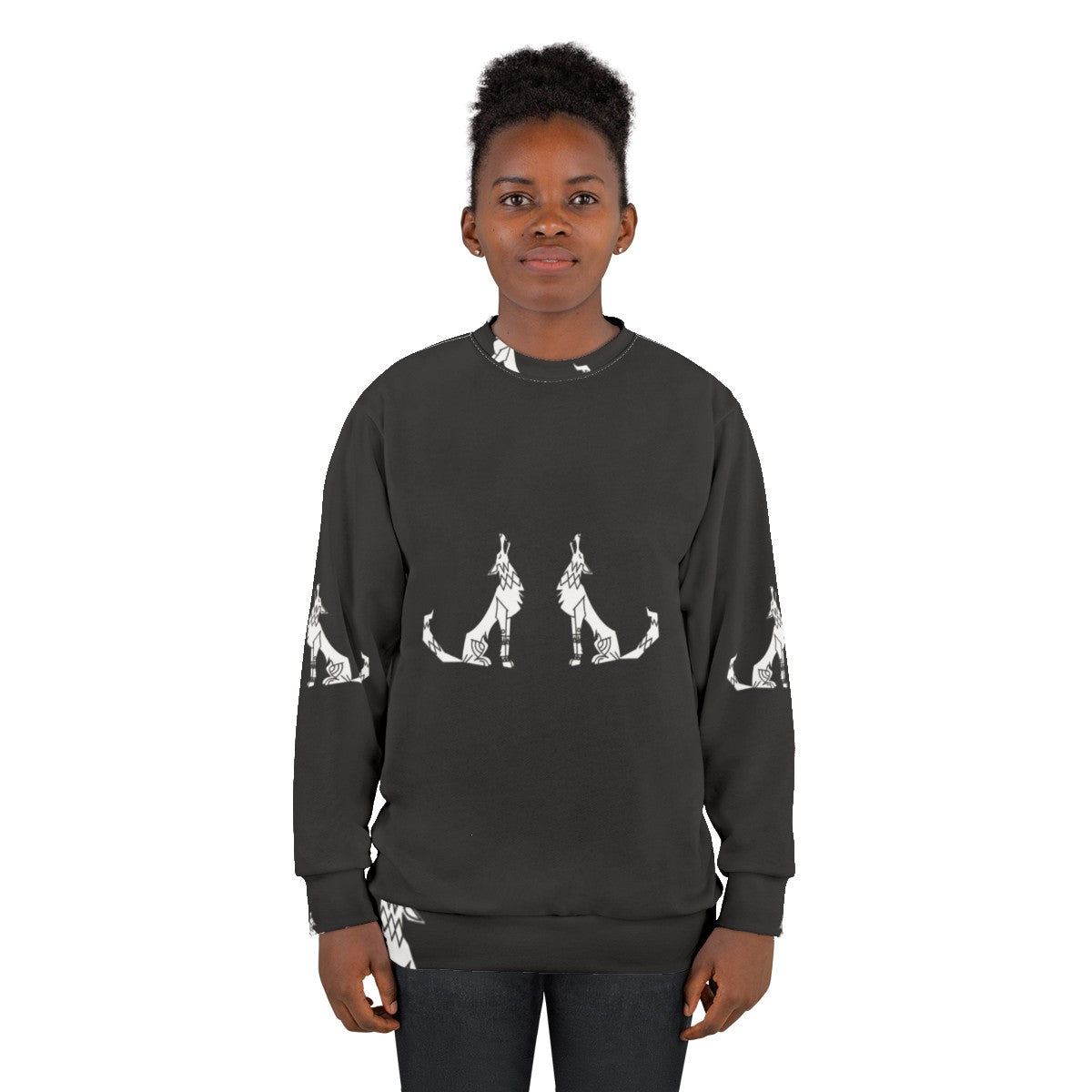 Howling wolves nature inspired sweatshirt - women