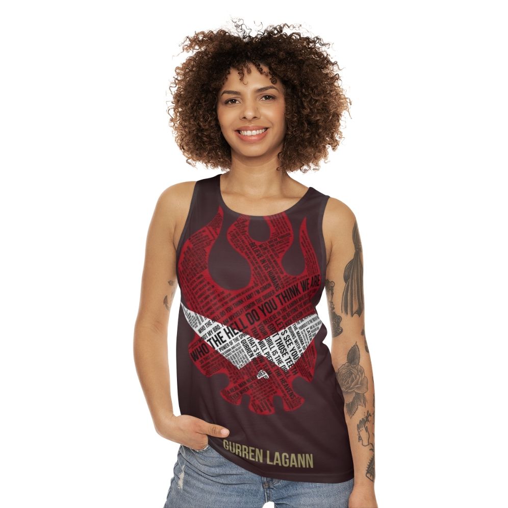 Gurren Lagann Typographic Unisex Tank Top - women