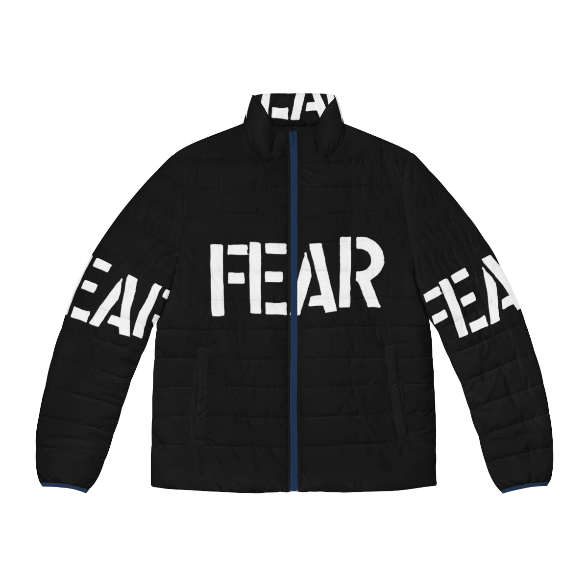 Fear hardcore punk puffer jacket for streetwear and urban fashion