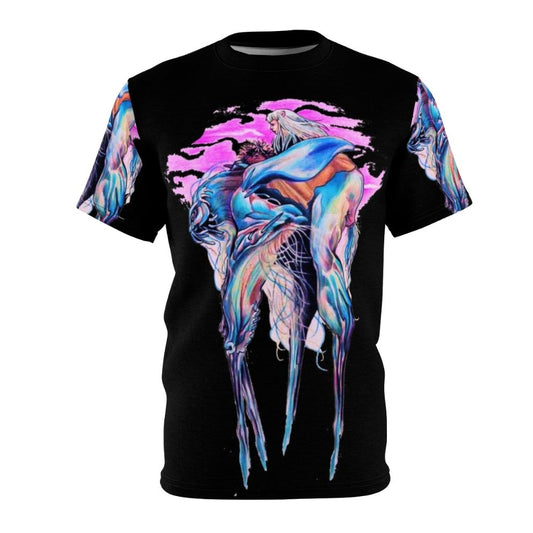 Dark Crystal inspired t-shirt featuring mystic creatures and characters from the classic fantasy film