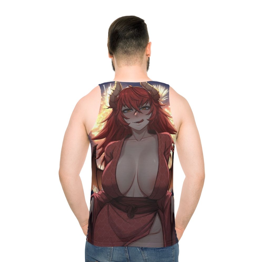 Zentreya Dragon Girl Kimono Unisex Tank Top - men back