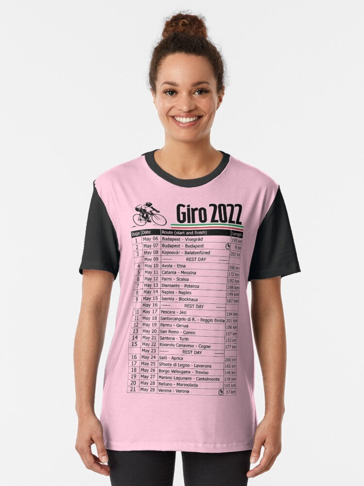 Giro d'Italia 2022 cycling graphic t-shirt with Egan Bernal and other famous cyclists - Women