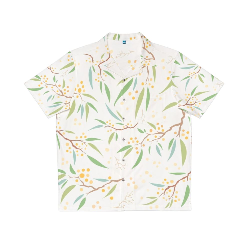 Golden Wattle Hawaiian Shirt with Floral Pattern