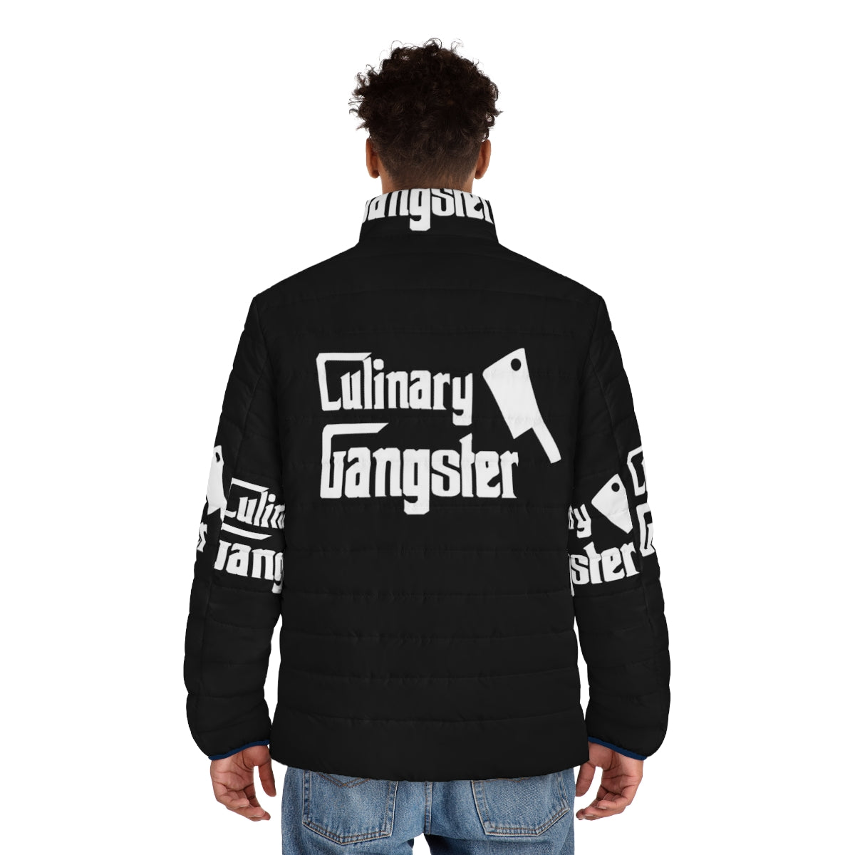 Culinary Gangster Chef Puffer Jacket - Funny Cooking Gift - men back