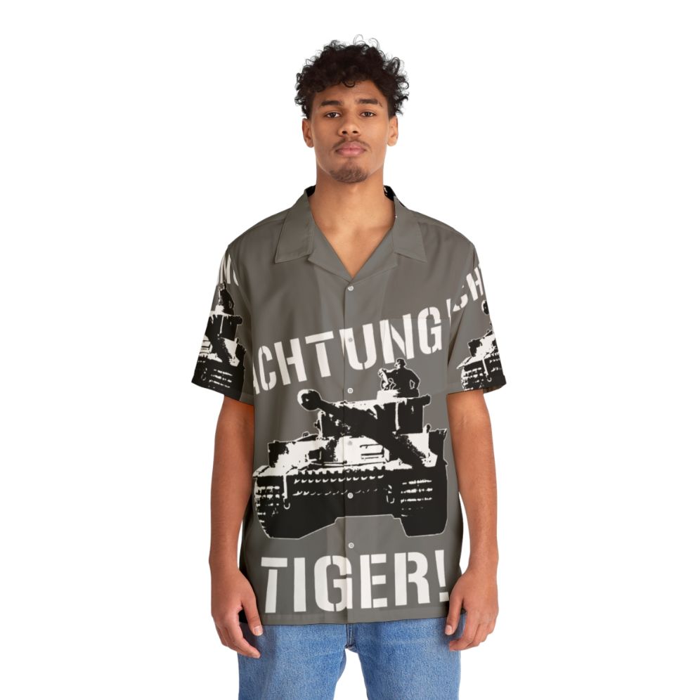 Achtung Tiger German Military-Inspired Hawaiian Shirt - Lifestyle