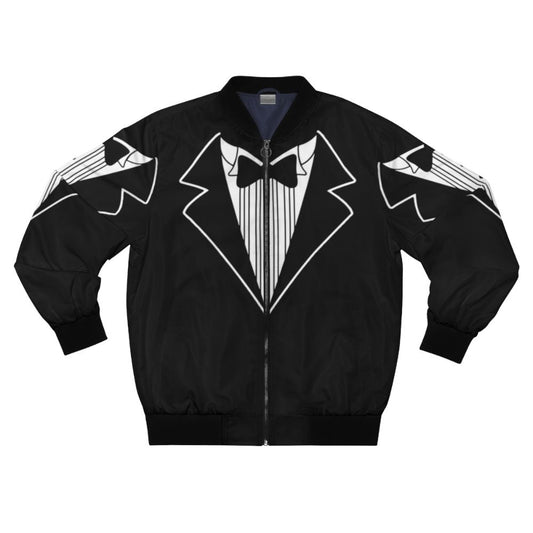 Fake Tuxedo Bomber Jacket with Tie Design