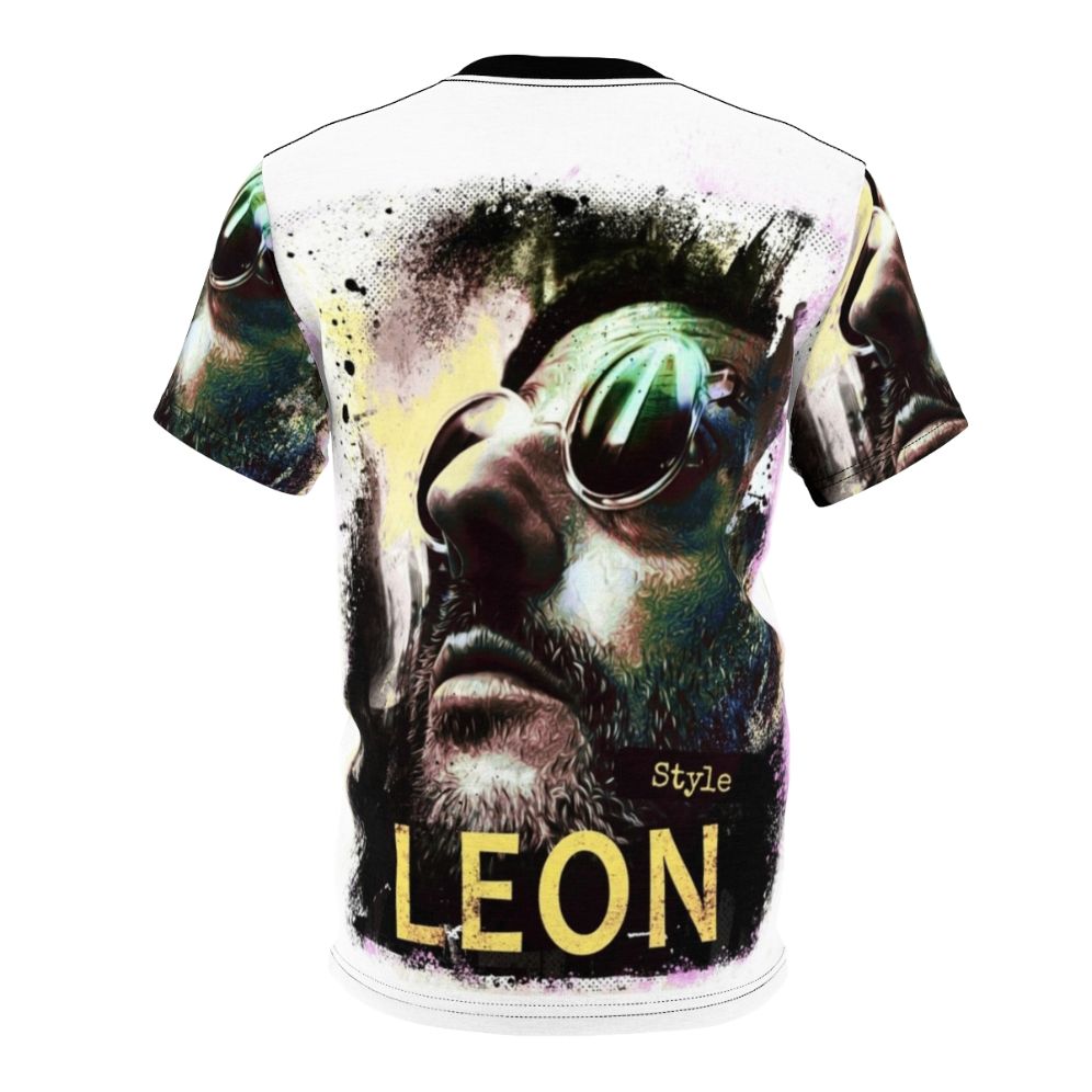 Retro-inspired t-shirt featuring characters from the classic 1994 French action film "Leon the Professional" - Back