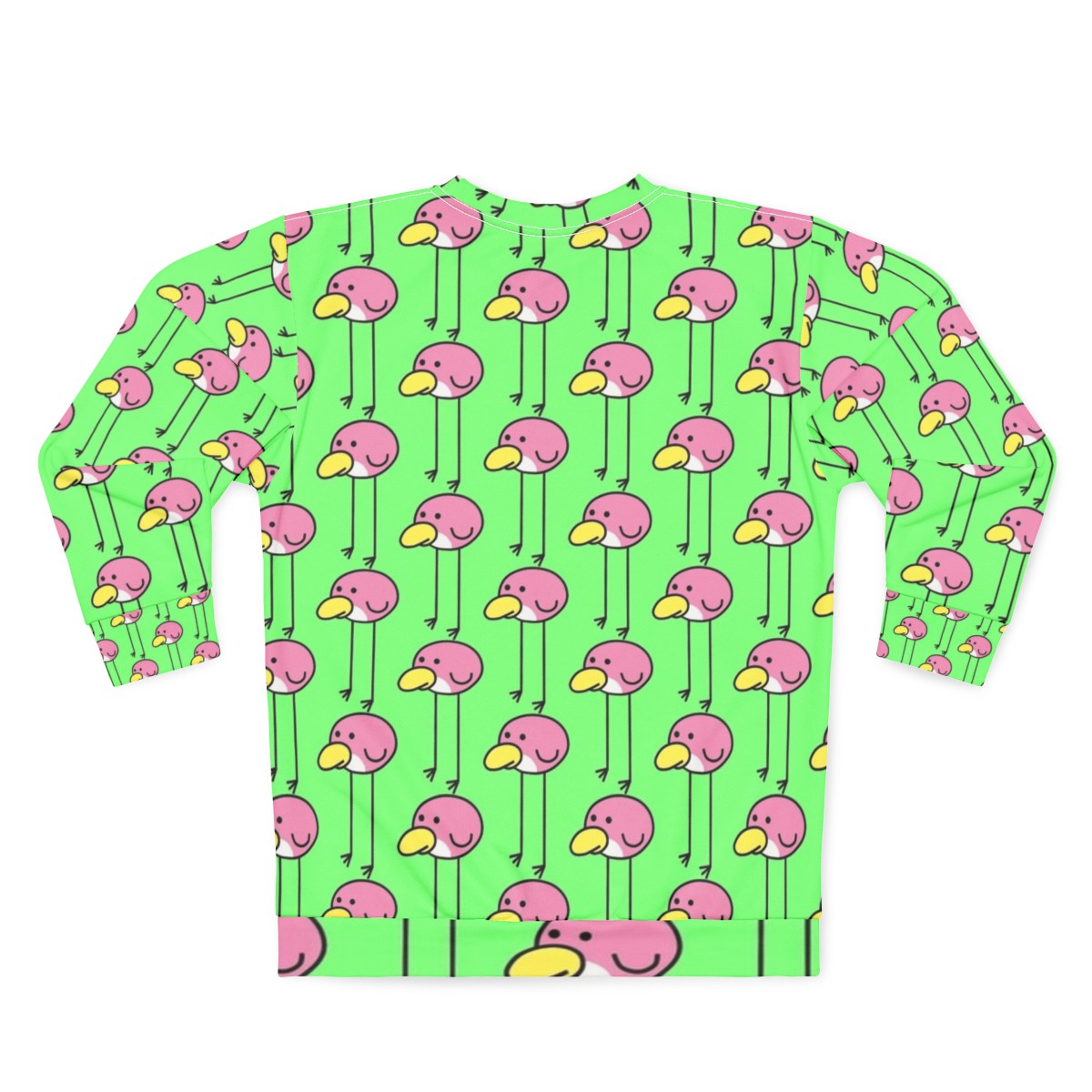 Flock Step Sweatshirt - Huebird-Inspired Pastel Pink Crewneck - Back