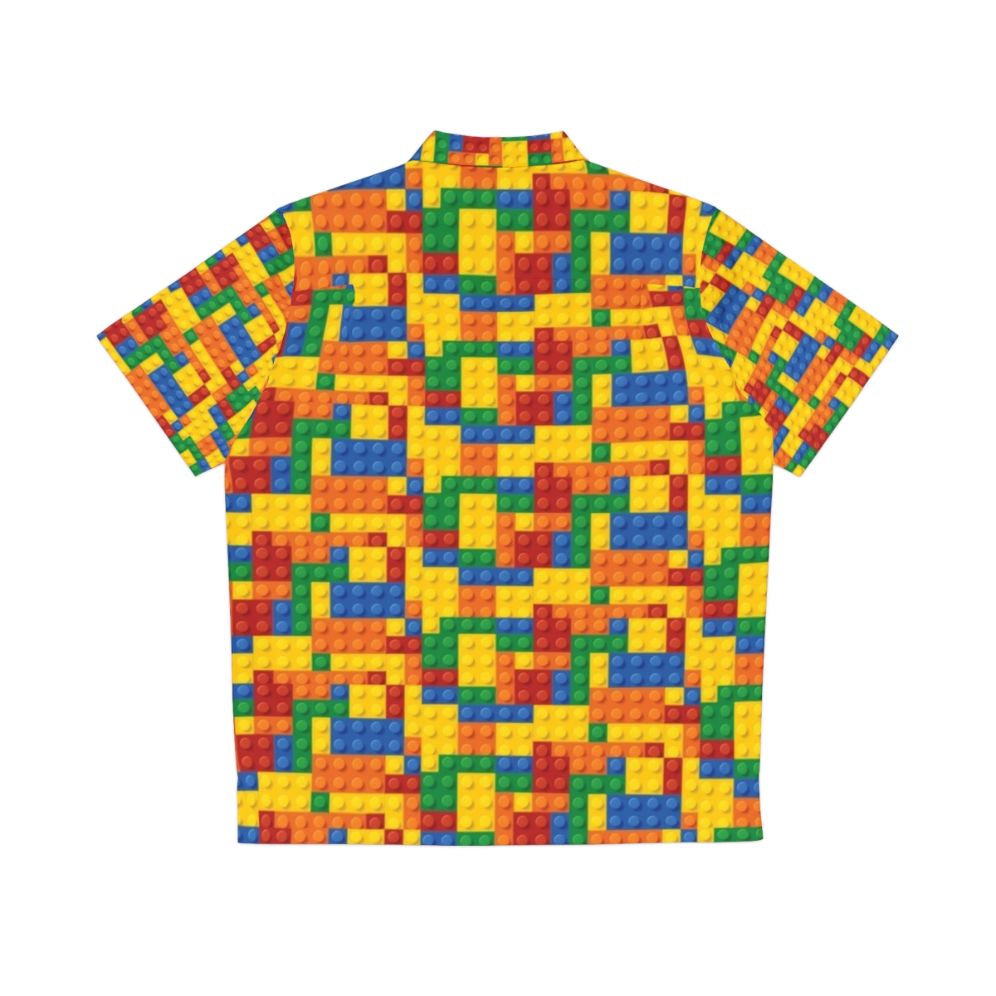 Colorful Lego building blocks Hawaiian shirt - Back