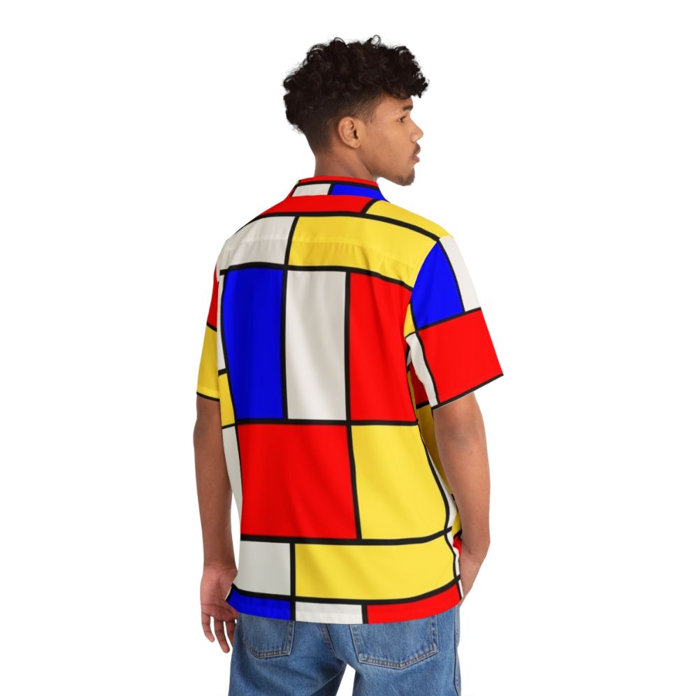 Mod 60s Mondrian Style Abstract Hawaiian Shirt - People Back