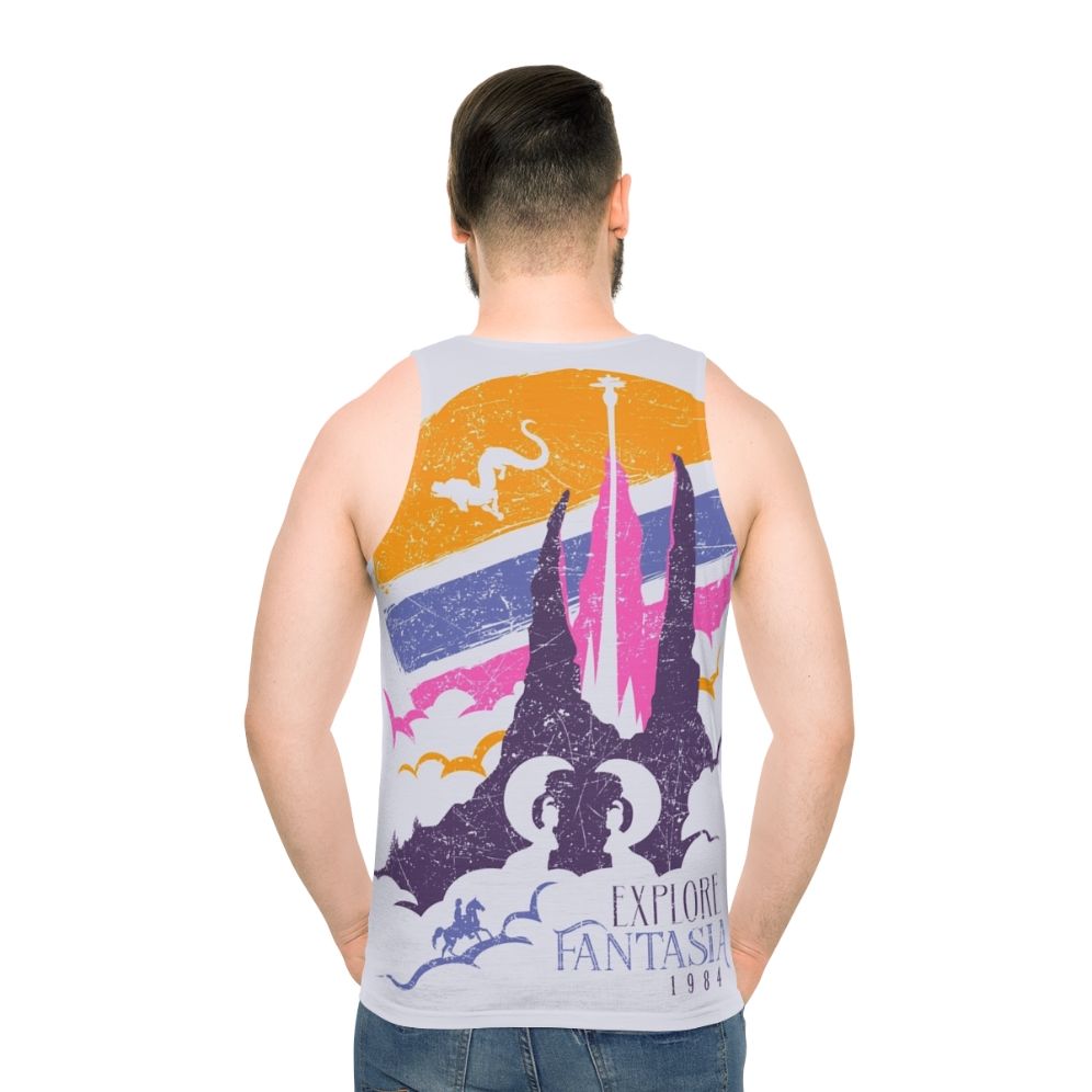 Fantasia Unisex Fantasy Tank Top with Falkor the Luckdragon - men back