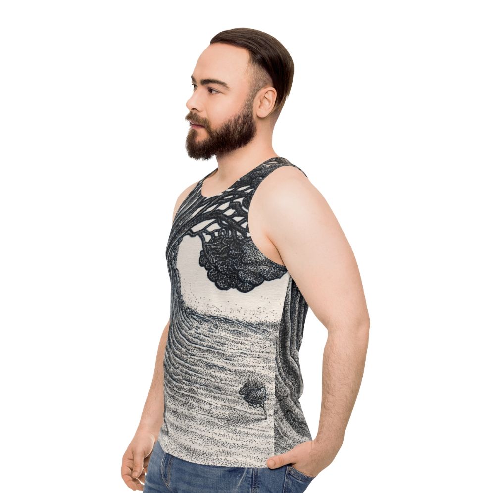 Eco-Friendly Unisex Tree Wave Tank Top - men side