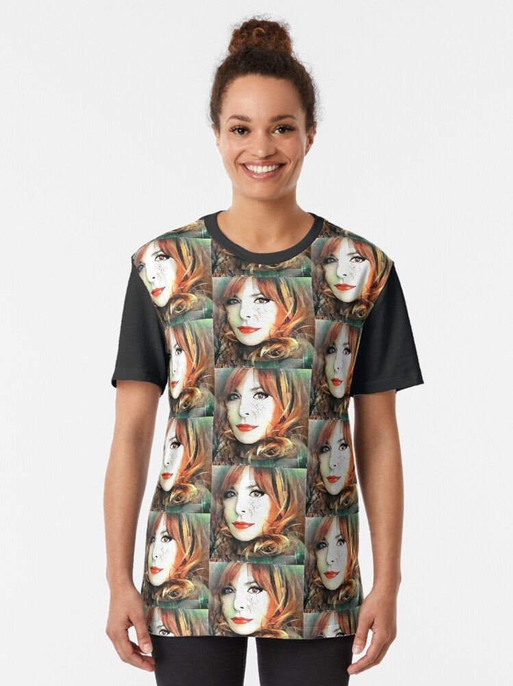 Mylene Farmer graphic t-shirt featuring digital art design - Women