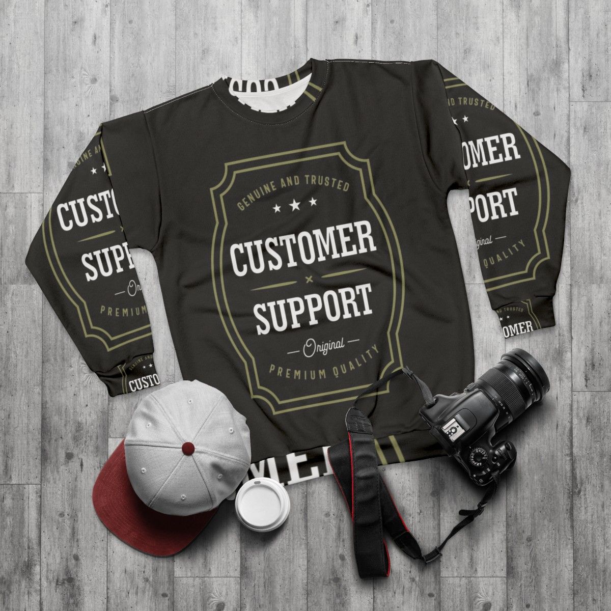 Customer Support Sweatshirt - flat lay