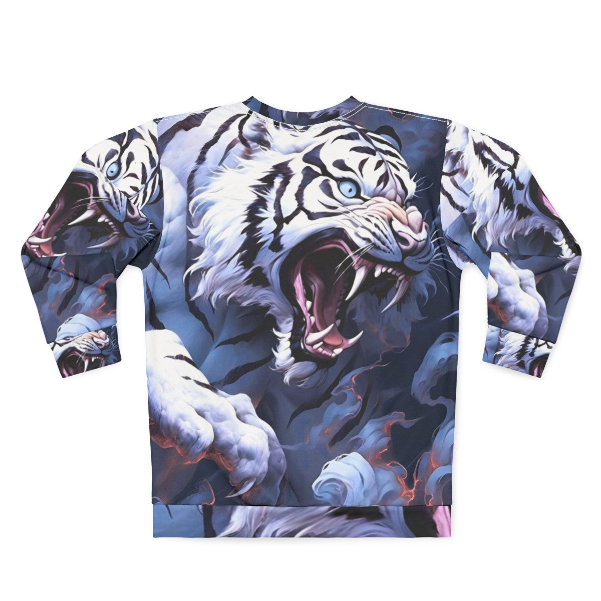 White tiger legendary animal print on sweatshirt - Back