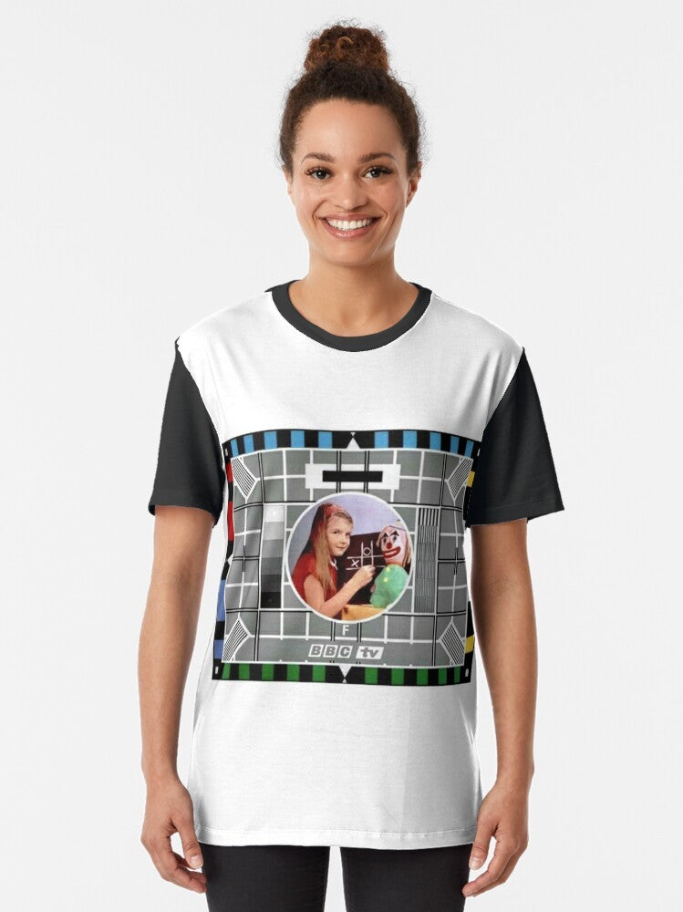 Vintage 'BBC Test Card' graphic design on a classic t-shirt - Women