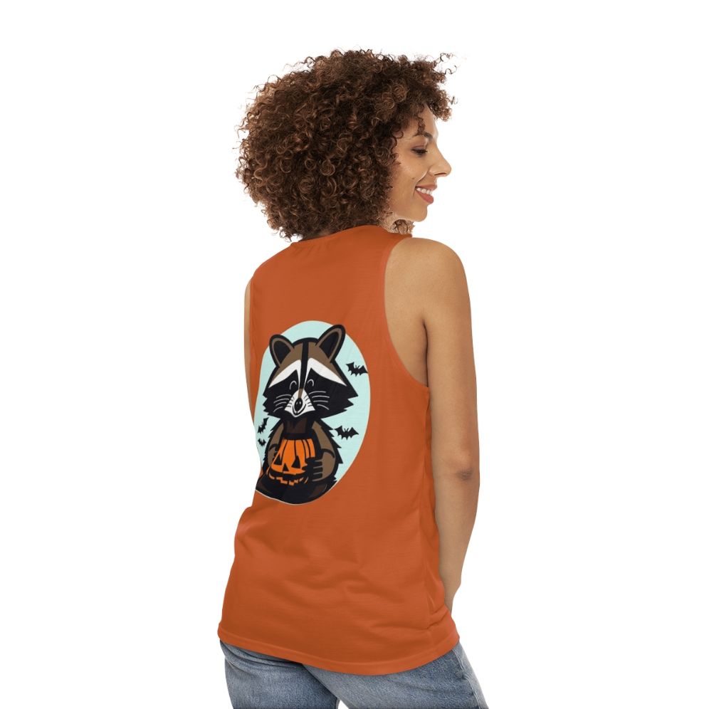 Trick Or Trash Raccoon Unisex Halloween Tank Top - women back