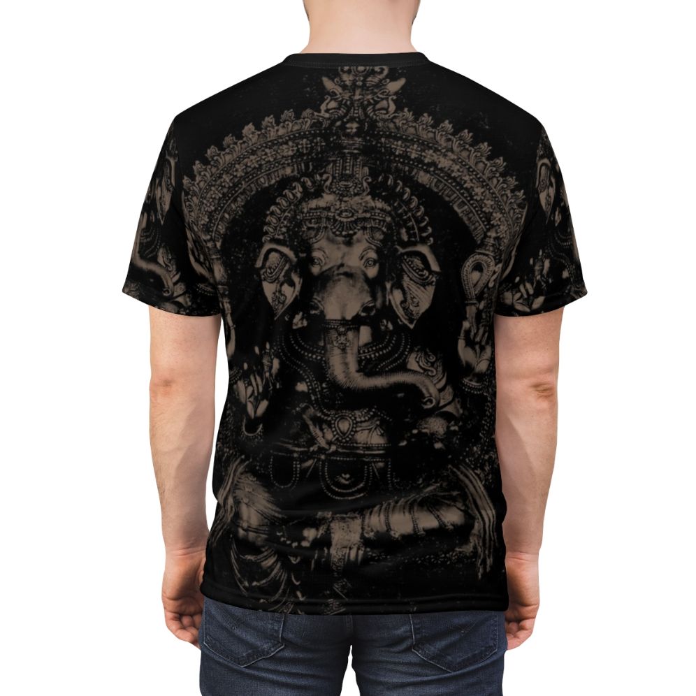 Ganesha Elephant Print T-Shirt, Hindu Mythology Inspired Design - men back