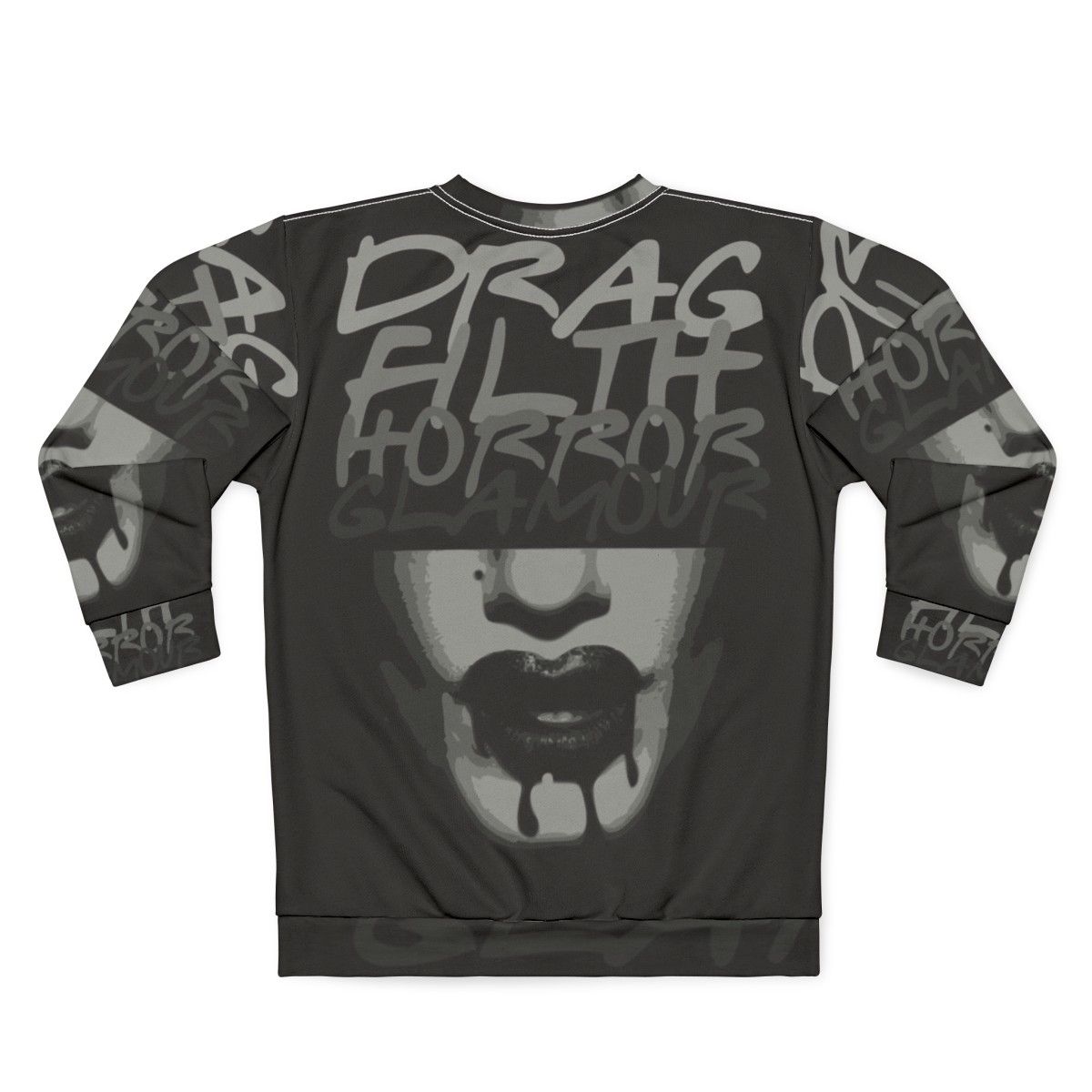 Drag Filth Horror Glamour Sweatshirt with Boulet Brothers Dragula Inspired Design - Back