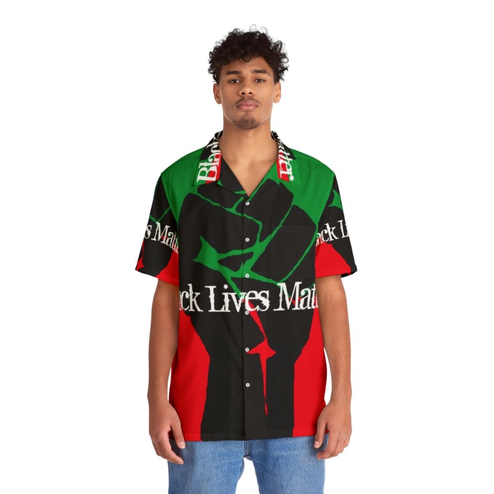 Black Lives Matter Pan African Hawaiian Protest Shirt - People Front