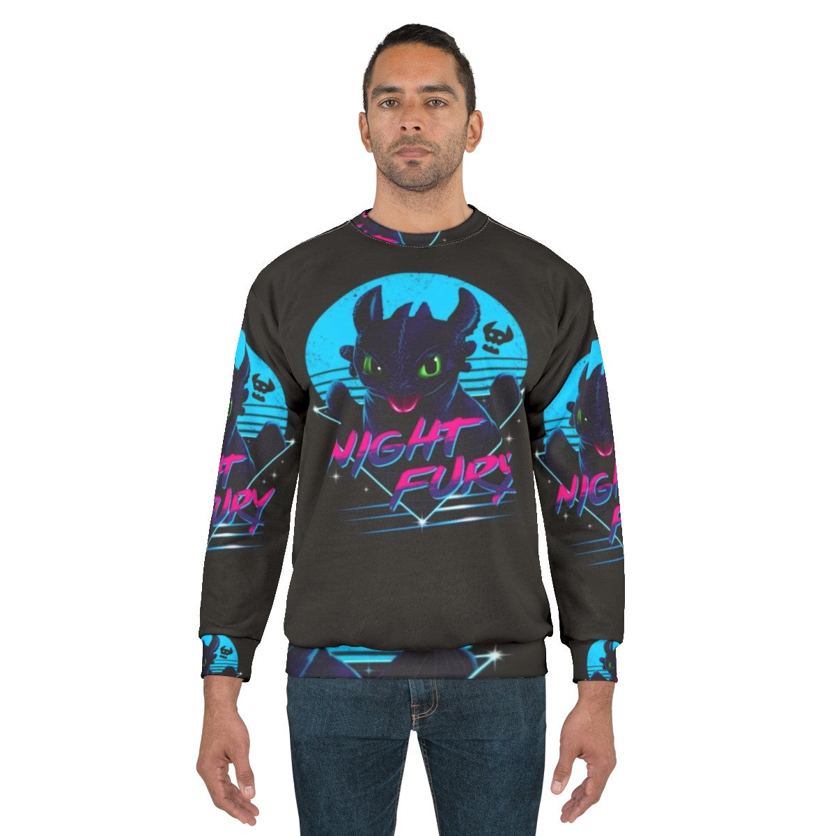 Toothless Night Fury Sweatshirt - HTTYD Inspired Galaxy Hoodie - men