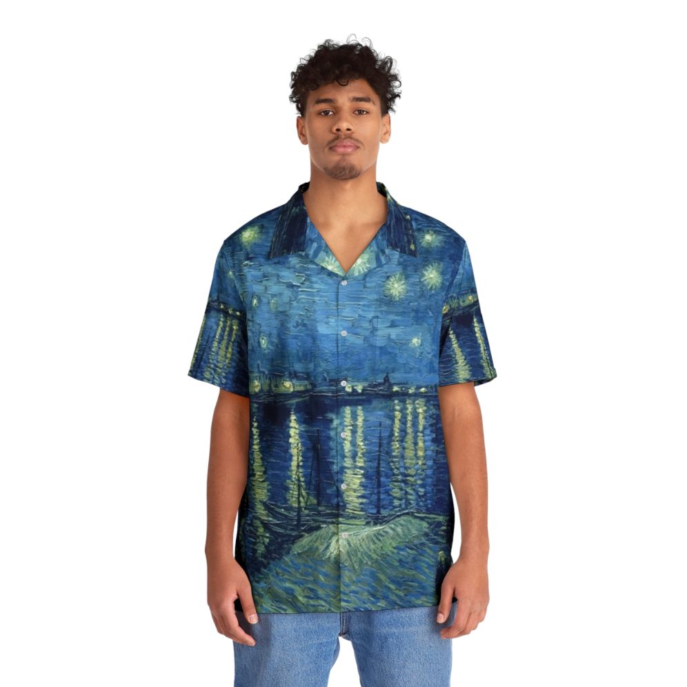 Vincent Van Gogh Starry Night Hawaiian Shirt - People Front