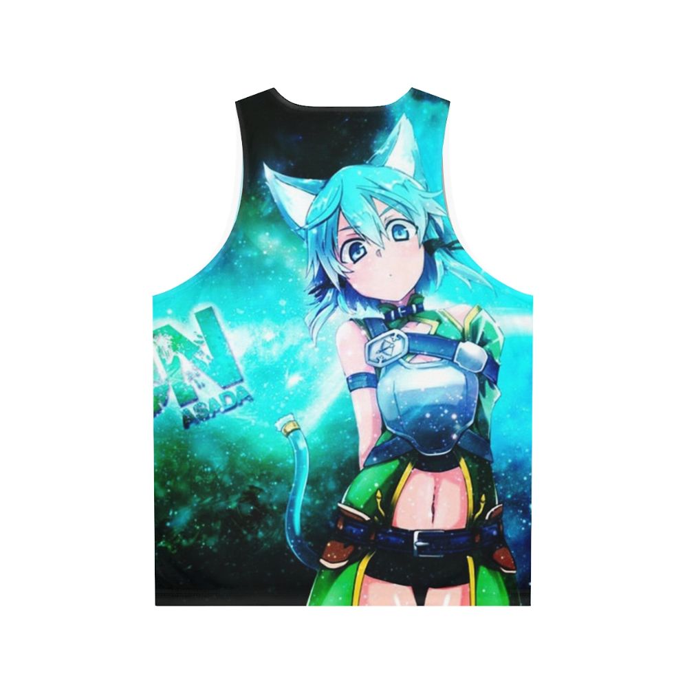 Sinon Cat Anime Unisex Tank Top - Back