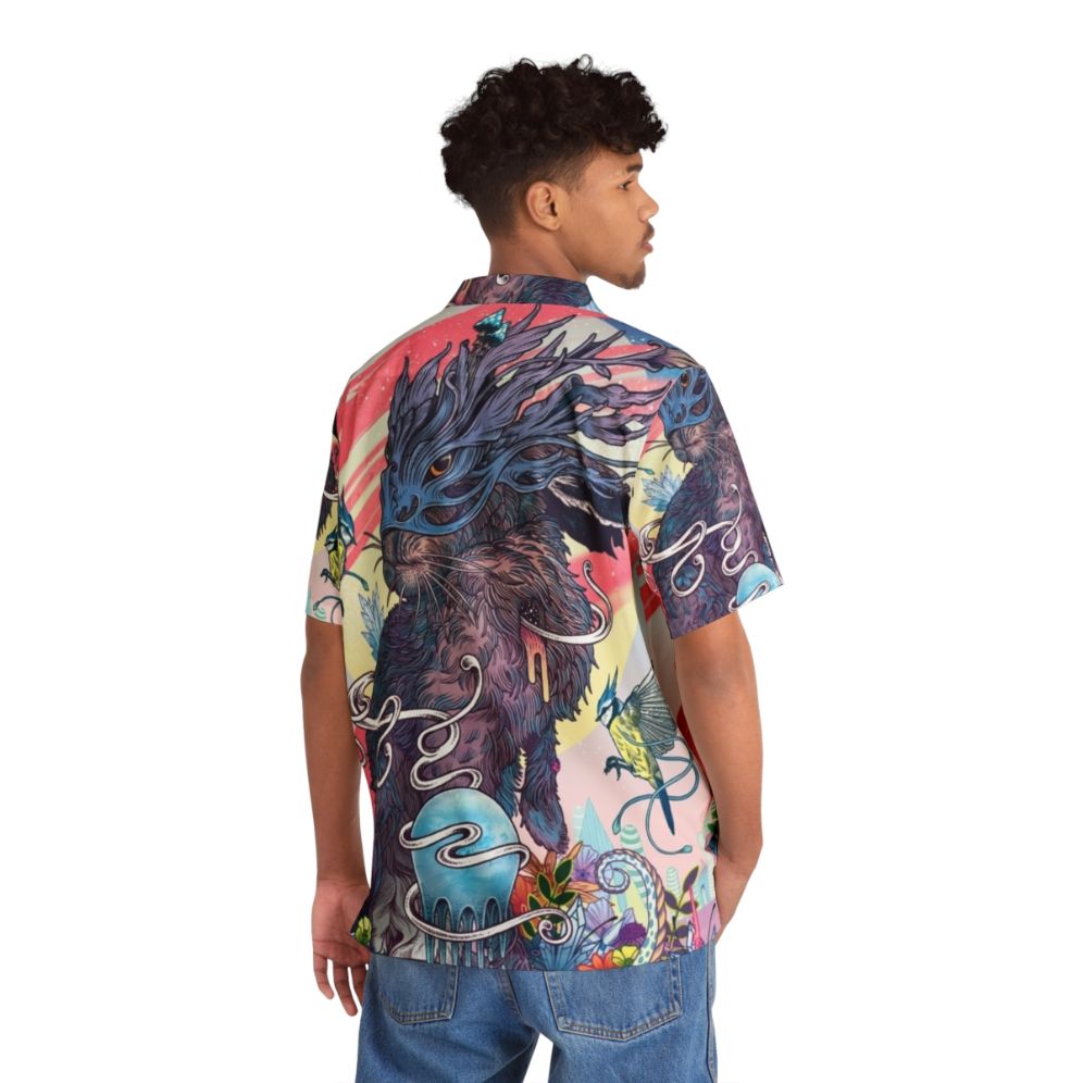 Psychedelic Jackalope Hawaiian Shirt - People Back