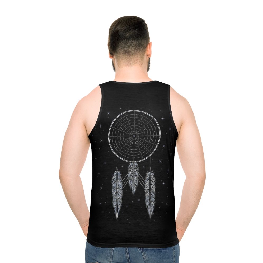 Unisex Star Trek Inspired Tank Top with Dreamcatcher and Feather Design - men back