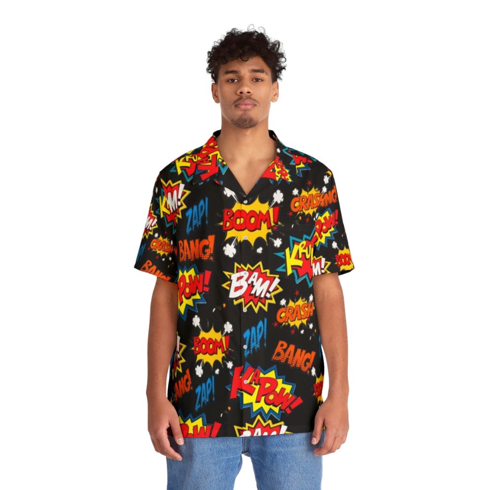 Comic Book Explosion Hawaiian Shirt with Vibrant Pop Art Design - People Front