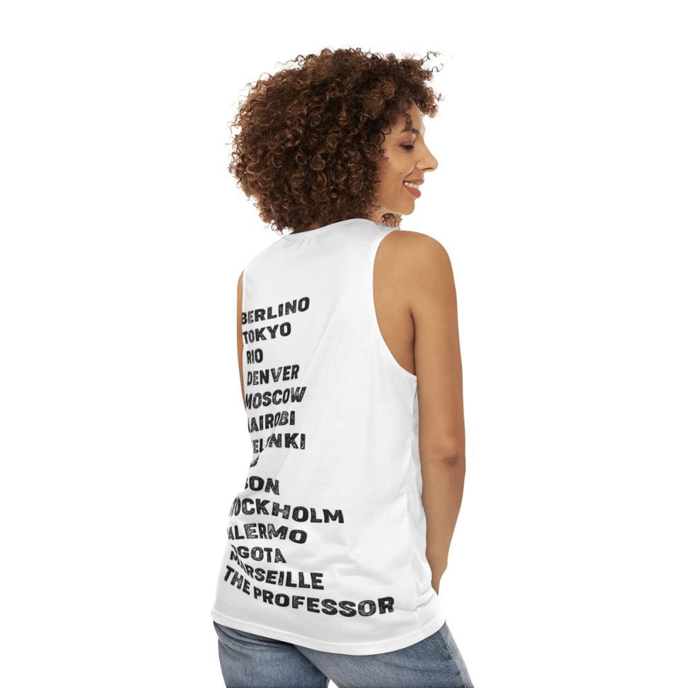 Money Heist Characters Unisex Tank Top - women back