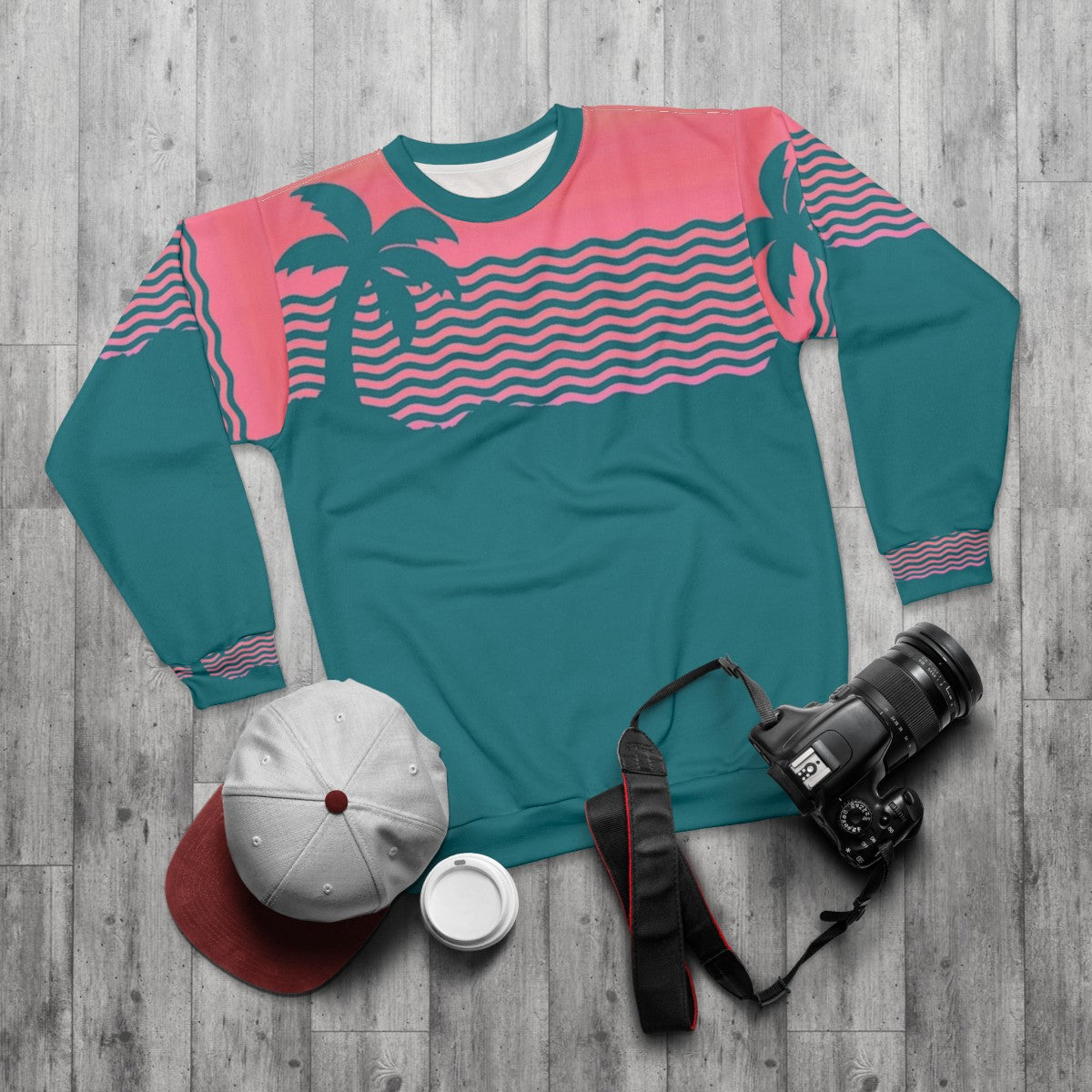 Wiped Out Sunset Fade Sweatshirt - flat lay