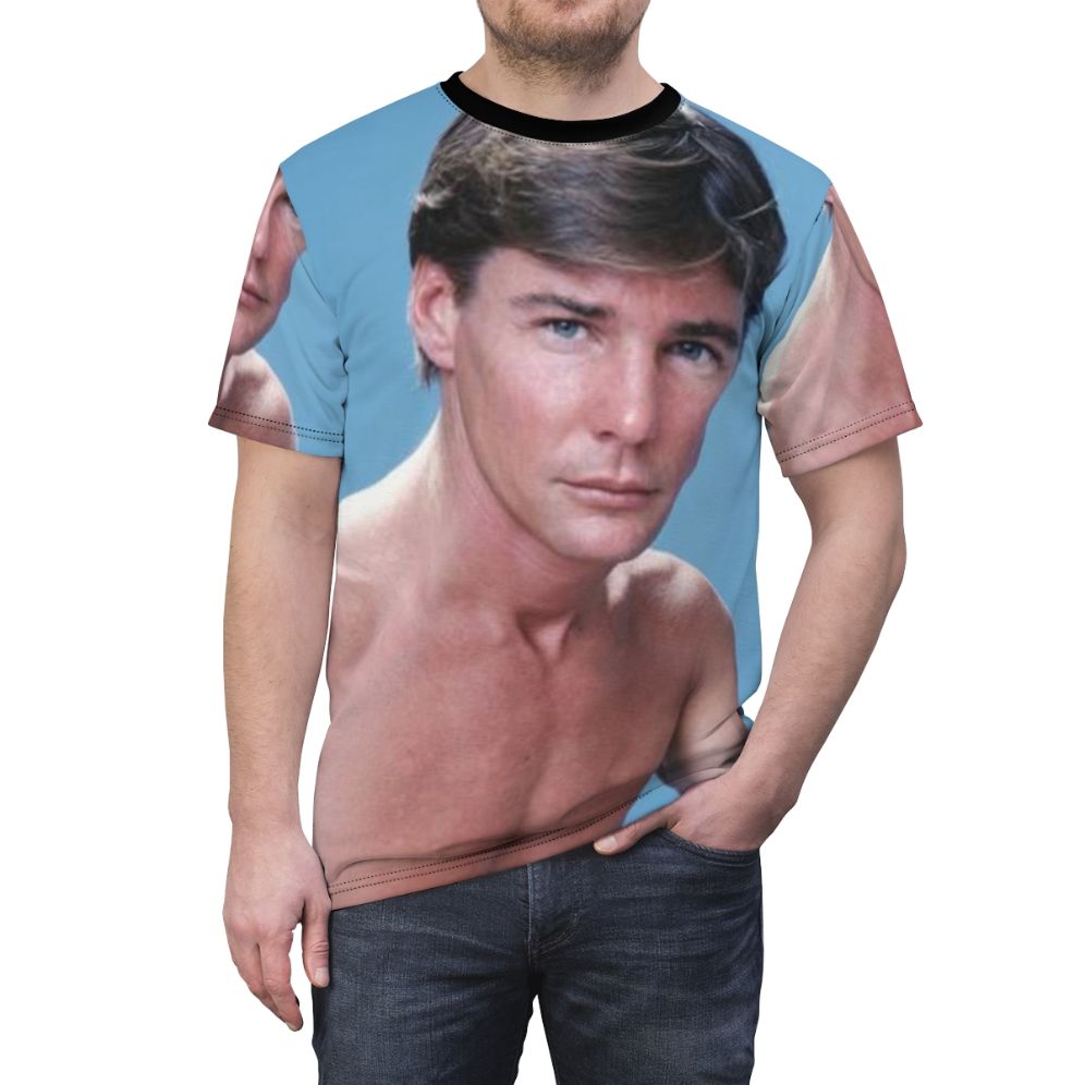 Retro-style t-shirt featuring the iconic actor Jan Michael Vincent - men front