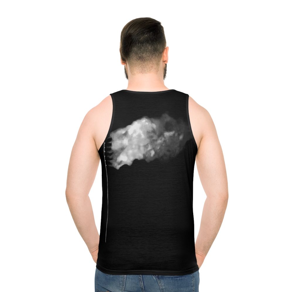 Burning Flag Unisex Patriotic Tank Top - men back