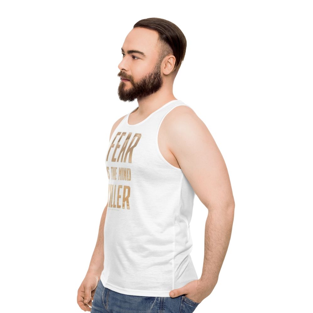 Dune "Fear Is the Mind Killer" Unisex Tank Top - men side