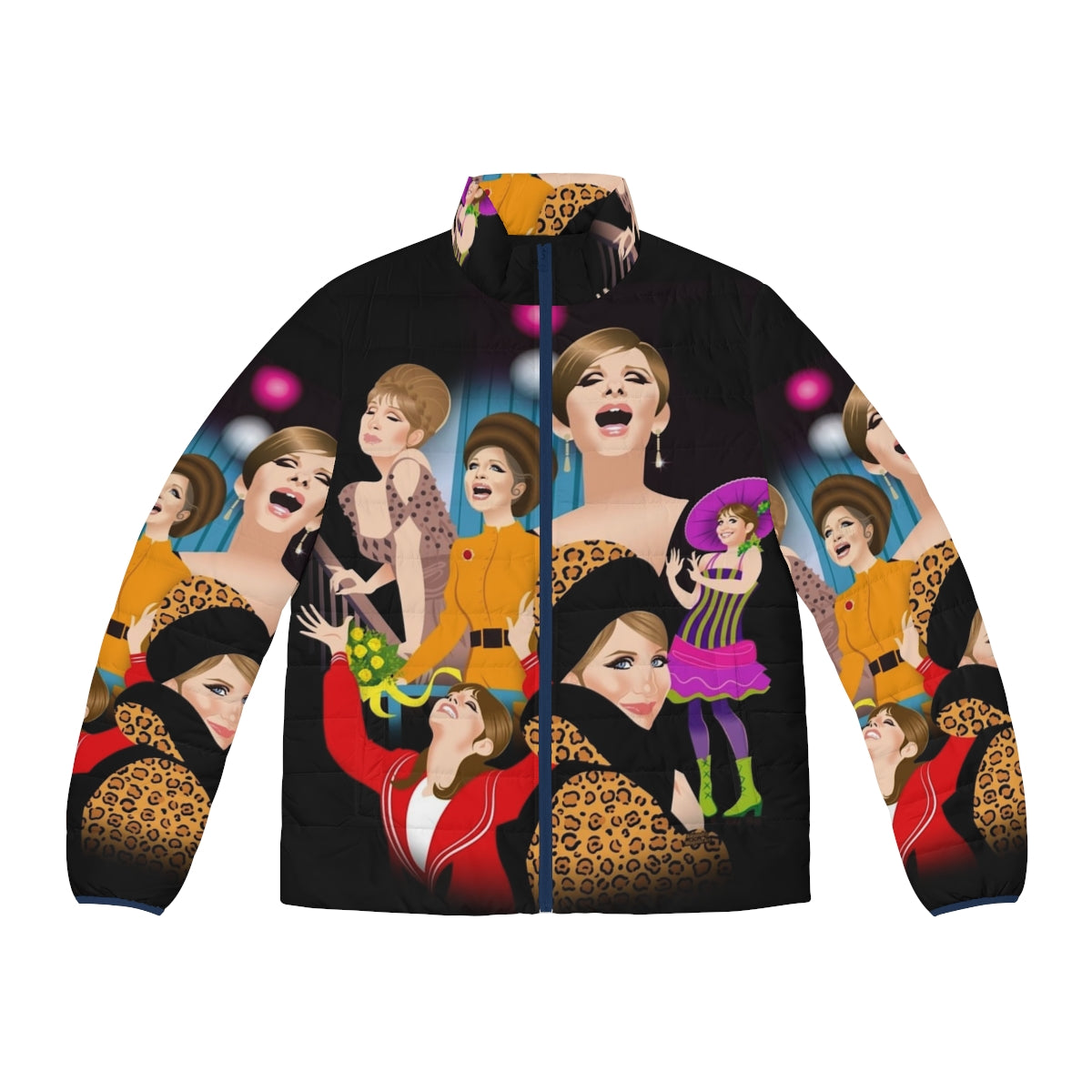 Funny puffer jacket with Alejandro Mogollo art designs