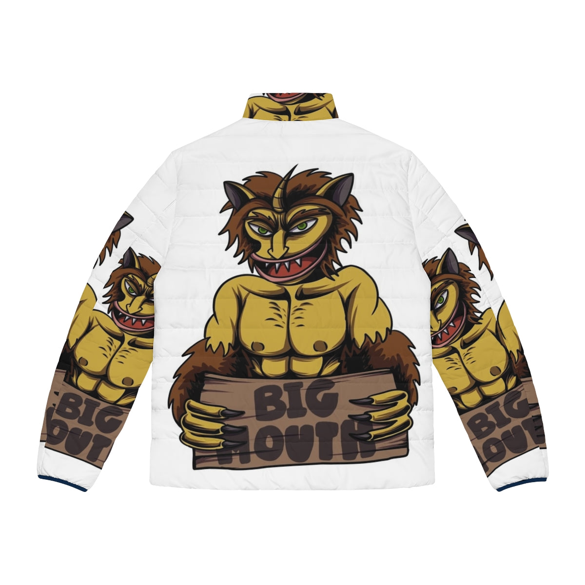 "Big Mouth" Strong Maury Puffer Jacket featuring the Hormone Monster - Back