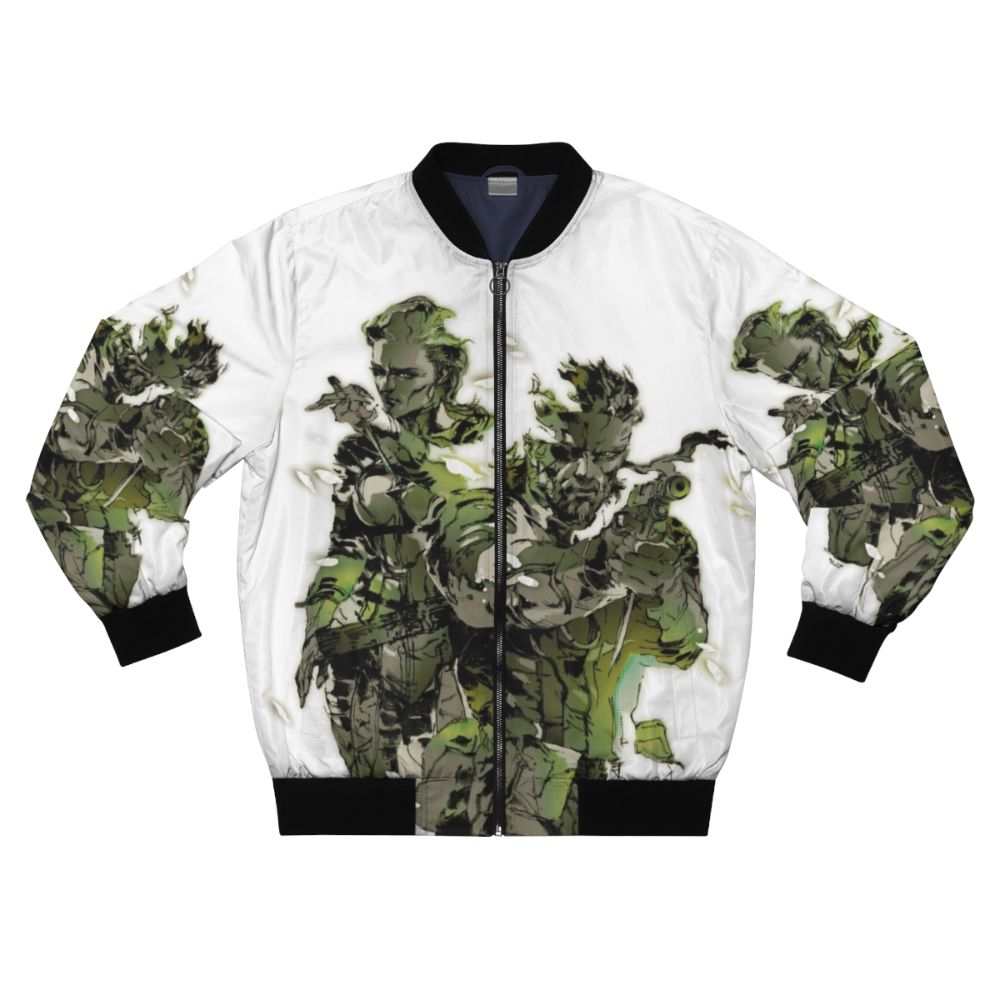 Metal Gear Solid 3 bomber jacket featuring The Boss and Snake characters