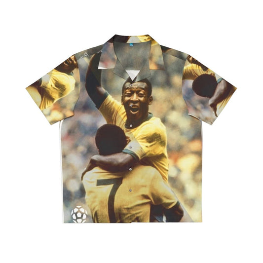 Pele Vintage Hawaiian Shirt - Retro Brazil Football Jersey